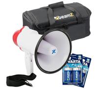 VONYX MEG020 Mégaphone Compact 20W, Idéal pour Manifestations et Matchs Sportifs - Jusqu’à 700 Mètres, Fonctions Enregistrement et Sirène, Poignée avec Dragonne, Réglage du Volume