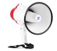 VONYX MEG025 Mégaphone Compact 25W, Idéal pour Manifestations et Matchs Sportifs - Jusqu’à 800 Mètres, Bluetooth, Lecteur MP3, Poignée avec Dragonne, Réglage du Volume