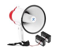 VONYX MEG025 Pack Mégaphone Compact 25W - avec 2X Batteries Rechargeables MRB04, Portée Jusqu’à 800m, Bluetooth & Lecteur MP3, Idéal pour Manifestations et Matchs Sportifs