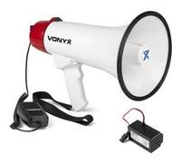Vonyx MEG045 Pack Mégaphone 45W - avec Batterie Rechargeable Vonyx MRB06 Portée Jusqu’à 1km