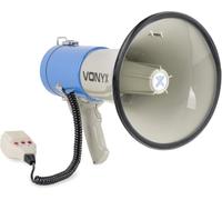 Vonyx Mégaphone MEG060 60W Professionnel – Portée 1,2 km, Longue autonomie, MP3, Bandoulière incluse