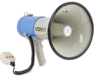 Vonyx MEG060 Mégaphone Professionnel 60W, Idéal Manifestations et Matchs Sportifs - Portée jusqu'à 1,2 km, Longue Autonomie, Micro Main, Bandoulière Incluse, Lecteur MP3