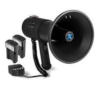VONYX MEG075 Pack Mégaphone 75W - avec 2X Batteries Rechargeables MRB12, Portée Jusqu’à 1,3 km, Micro Main Détachable, Bluetooth & Lecteur MP3, Idéal pour Manifestations et Matchs Sportifs