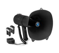 VONYX MEG090 Pack Mégaphone 90W - avec 2X Batteries Rechargeables MRB12, Portée Jusqu’à 1,4 km, Micro Main Détachable, Bluetooth & Lecteur MP3, Idéal pour Manifestations et Matchs Sportifs