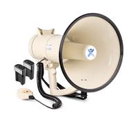 VONYX MEG120 Pack Mégaphone Puissant 120W - avec 2X Batteries Rechargeables MRB12, Portée Jusqu’à 1,6 km, Micro Main, Bluetooth & Lecteur MP3, Idéal pour Manifestations et Matchs Sportifs