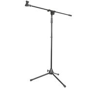 Vonyx MS10 - Pied de microphone noir avec support, réglable à souhait, facile à transporter