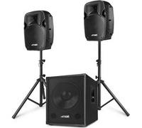 Système triphonique actif 2.1 - Vonyx - MX700 - Puissance 750 W - Subwoofer 12” - 2 x enceintes 8”