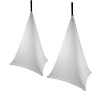 Vonyx pack DJ - Set de pieds d'enceintes avec 2 x housses en lycra - Blanc G