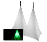 Vonyx Pack DJ - Set de Pieds d'Enceintes avec 2x Housses en Lycra - Blanc