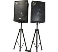 VONYX Pack Sono - 2X Enceintes Passives 800W, Woofer de 15 Pouces, Poignées de Transport, Set de Pieds d'Enceintes et Sacoche, Idéal pour DJ Mobiles