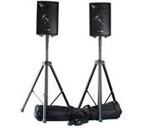 VONYX Pack Sono - 2X Enceintes Passives, Puissance de 400W, Woofer 8 Pouces, avec Pieds d'Enceintes et Sacoche de Transport, Idéal pour DJ Mobiles