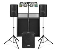 VONYX Pack Sono DJ Complet Système 800 W avec Table de Mixage, Amplificateur & Enceintes 8″ - Kit Sono Idéal pour Soirées, Bars & Animations