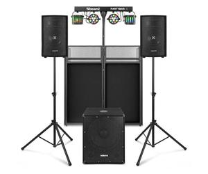 VONYX Pack Sono DJ Complet Système 800 W avec Table de Mixage, Amplificateur & Enceintes 8″ - Kit Sono Idéal pour Soirées, Bars & Animations