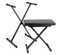 Vonyx Pack Support pour Clavier avec Banc - Réglables en Hauteur, pour Piano Numérique Universel,