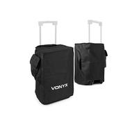 Vonyx SC12B - Set de 2 Housses pour Enceintes 12? avec Poche Accessoires | Protection & Transport Pro