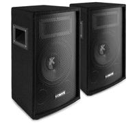 VONYX SL8 Pack 2 Enceintes Passives 8" (800 W Max), Sonorisation DJ Compacte et Puissante, Système Sono 2-Voies avec Poignées et Montage sur Pied