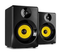 VONYX SMN40B Enceintes Monitoring - Paire d'Enceintes de Studio 4”, Puissance 100 Watts Max, Réglages Graves et Aigus, Qualité Idéale pour Mastering en Studio