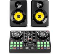 Vonyx Spin200 Contrôleur DJ MIDI avec VirtualDJ LE et Paire d'Enceintes Installation Facile Mix Créatif avec 16 Pads