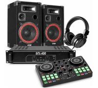 Vonyx Spin200 Pack DJ Débutant Contrôleur DJ avec Enceintes, Ampli et Casque