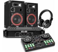 Vonyx Spin200 Pack DJ Débutant Contrôleur DJ avec Enceintes, Ampli et Casque