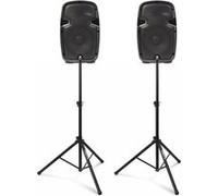 VONYX SPJ-800A Kit Sono DJ - Ensemble d'Enceintes Actives 8" avec Pieds - Un Kit Idéal pour Animer Vos Soirées