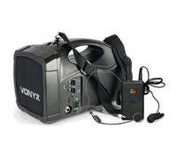 Vonyx Système amplifié portable ST-010 – Micro-casque et cravate, 30 W, USB, batterie rechargeable