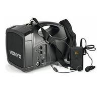 Vonyx Système amplifié portable ST-010 – Micro-casque et cravate, 30 W, USB, batterie rechargeable