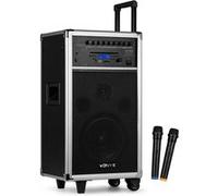 Vonyx Système sono portable ST100 MK2 Enceinte active 8" Bluetooth CD/MP3 250W 2 micros UHF Noir