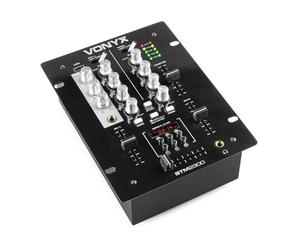Vonyx STM-2300 Table de Mixage 2 Canaux - Entrée RCA Phono/Ligne Commutable, Sortie principale RCA et Sortie Casque, Egaliseur 3 Bandes sur les Canaux, Egaliseur 2 Bandes Mic, Idéal pour DJ Mobile