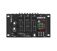 Vonyx STM-3020B Table de mixage 6 canaux - Port USB, 3 canaux mono/stéréo commutables, 2 canaux phono/ligne commutables, 2 entrées micro avec fonction talkover, Sortie casque, Idéal pour DJ mobile