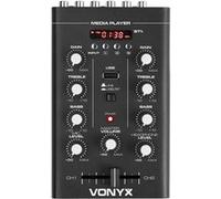 Vonyx Table de mixage DJ STM500BT — 2 canaux, Bluetooth, MP3/USB, entrée micro, sortie casque — Noir