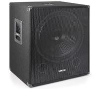 VONYX SWA18 Caisson de Basse Amplifié 1000W - Subwoofer pour DJ 18", Insert pour Pied d'Enceinte, Réglages pour Le Son, la Fréquence et la Phase, Solide et Facile à Transporter