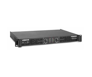 Vonyx VDA1000 Amplificateur Professionnel 2x 500W Classe D - Noir, Entrée Stéréo, Entrée 6,35mm, XLR, Sorties Speakon NL-4, Idéal pour une Utilisation Fixe ou Mobile en Studios, Discothèques