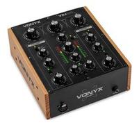 VONYX VDJ250 - Table de Mixage DJ Rotative 2 Canaux avec EQ 2 Bandes, Entrées Phono/Line, Mixer Analogique Compact pour DJ Vinyles & Sources Audio