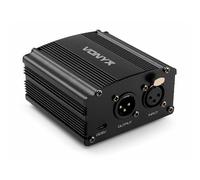 Vonyx VDX10 Alimentation Fantôme 48V pour Microphone à Condensateur - Alimentation USB-C, Entrée et Sortie XLR, Compatibilité Universelle, Idéal pour Alimenter Votre Micro avec Un Ordinateur