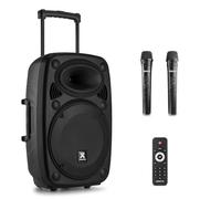 Vonyx Enceinte portable Verve38 800W Bluetooth 2 micros UHF sans fil Noir