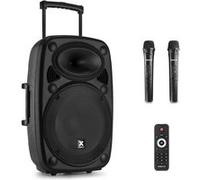 Vonyx Verve46 Enceinte Sono Portable 1000W, Enceinte Bluetooth Puissante, 2 Micros sans Fil, Poignées et roulettes de Transport, Idéale pour Vos Evénements, Karaoké, Fêtes en Extérieur