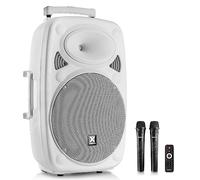 Vonyx Enceinte Sono Portable Verve46 – 1000W Bluetooth, 2 micros UHF, poignées & roulettes