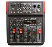 Vonyx Console de mixage VM-KG06 6 canaux Bluetooth MP3 USB alimentation fantôme processeur de son