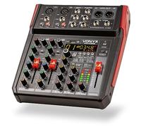 Vonyx VM-KG06 Console de Mixage 6 Canaux - Avec Bluetooth, Lecteur MP3, Interface Audio USB, Processeur de Son, Alimentation Fantôme, Écran LED, Idéal pour les Bars, Petite Salles de Concerts