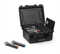 Vonyx VMA106 Table de Mixage 6 Canaux avec Amplificateur - 2x600 Watts, 2 Micros Sans Fil UHF, Bluetooth, Lecteur MP3 USB