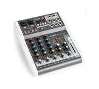 VONYX VMM-K402 Table de Mixage 4 Canaux avec DSP - USB, 2x Entrée Mic/Ligne Mono, 1 x Entrée Ligne Stéréo Jack 6,35mm, Sortie principale Stéréo Jack 6,35mm, Sortie Casque, Idéal Live DJ ou Studio