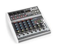 Vonyx Table de mixage VMM-K602 – 6 canaux, Bluetooth, USB, 16 effets, égaliseur, idéal chants & DJ