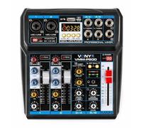 Vonyx Table de mixage VMM-P500 4 canaux Bluetooth MP3/USB 16 effets digitaux Noir