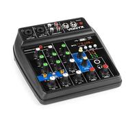Vonyx Table de mixage DJ VMM100 4 canaux – Bluetooth, USB, entrées micros, alimentation fantôme 48V