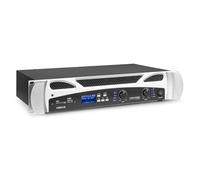 Vonyx VPA1500 - Amplificateur 2 x 750 Watts avec Bluetooth - 4 Omhs, Entrée Auxiliaire, Lecteur MP3 (USB/SD), Idéal pour les DJs mobiles, Fêtes, Mariages