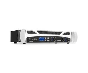 Vonyx VPA600 - Amplificateur Digital 2x 300W, Technologie sans Fil Bluetooth, Record MP3, USB/SD, Entrées RCA, Prise Jack 6,35mm, Écran LED en Façade, Télécommande Incluse, Parfait pour DJs