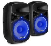 Vonyx Set d'enceintes VPS082A 400W 8" Bluetooth USB/SD Télécommande Microphone filaire Lumière disco