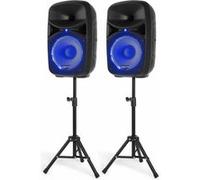 Vonyx Enceinte sono portable VPS102A 600 W Bluetooth LEDs rythmées Microphone Pieds Télécommande