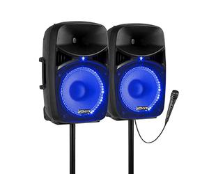 VONYX VPS122A - Enceinte Sono Portable, Puissance de 800W, LEDs au Rythme de la Musique, Technologie Bluetooth, Livré avec Pieds
